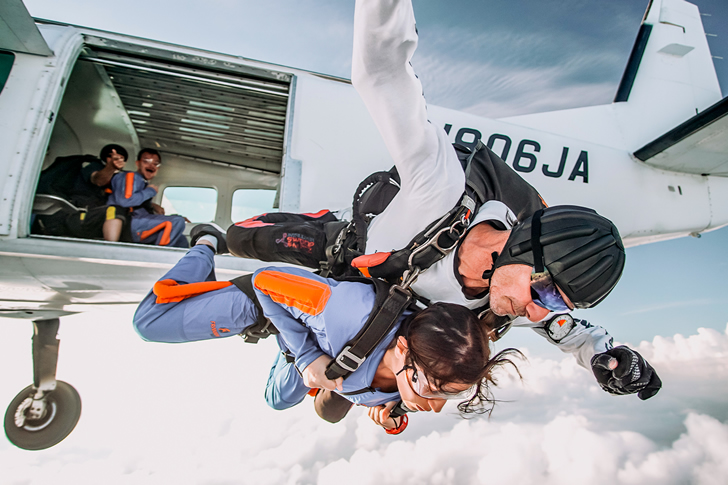 "Skydiving Over the Palm Jumeirah"