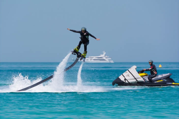 "Flyboarding at JBR Ocean side"