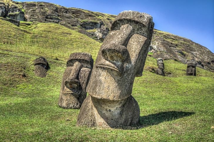 "The Moai Sculptures of Easter Island, Chile"
