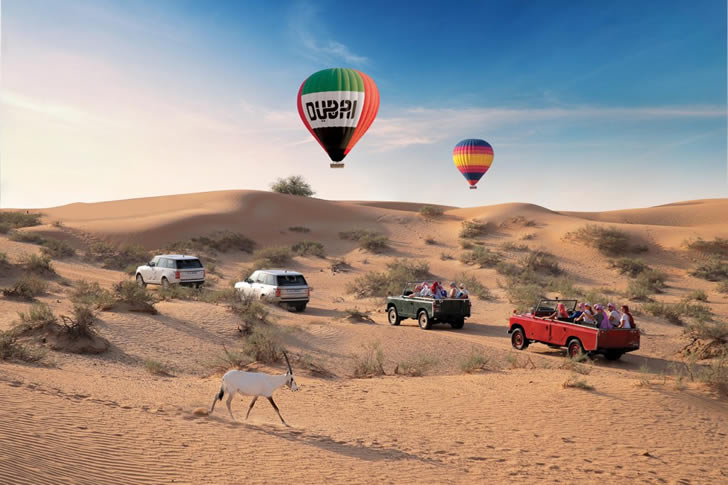 "Tourist Balloon Ride Over the Desert"