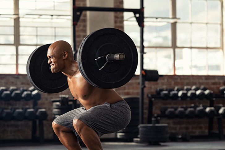 "Hand weight Squats"